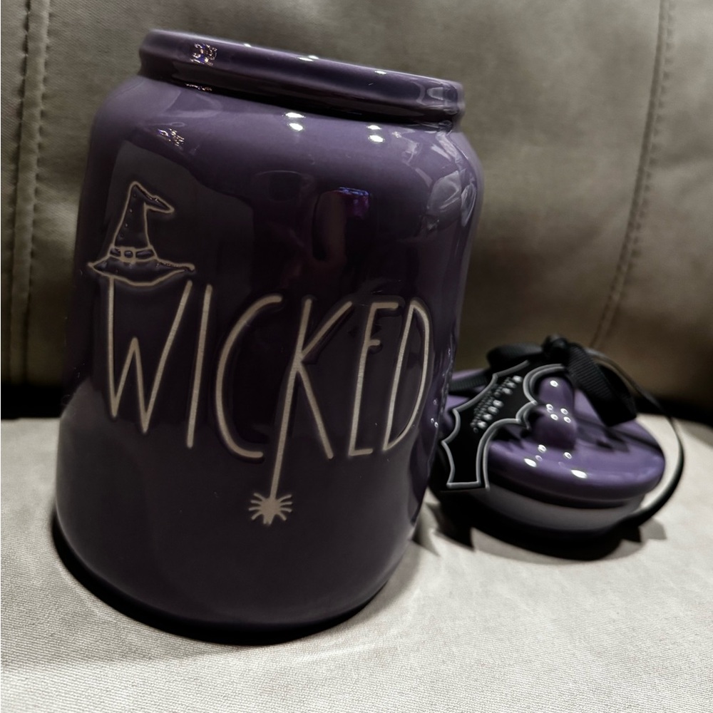 Rae Dunn purple WICKED canister with lid, new with tags ￼